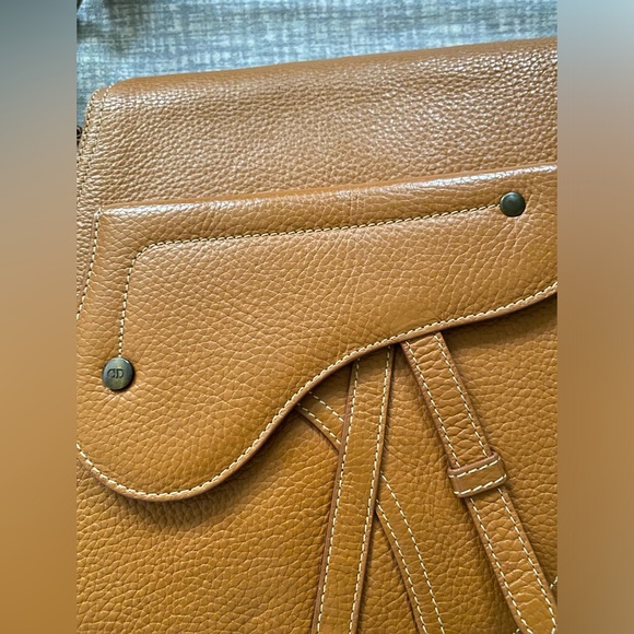 Authentic Vintage Christian Dior Brown Leather Saddlebag - Picture 9 of 16